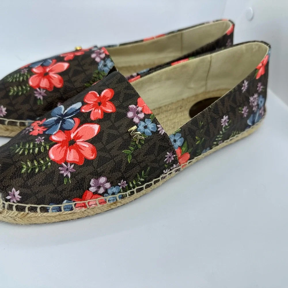 New!Michael Kors Womens Kendrick Slip-On Brown Floral signature logo siz… - Picture 8 of 16